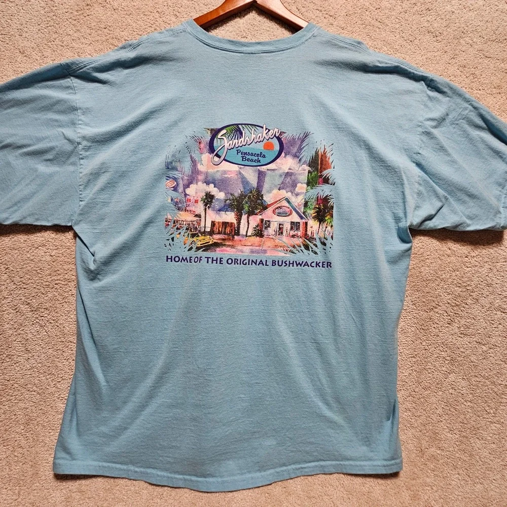 Sandshaker TShirt Original Bushwacker Gildan Mens 3XL Light Blue Pensacola Beach - Picture 5 of 8